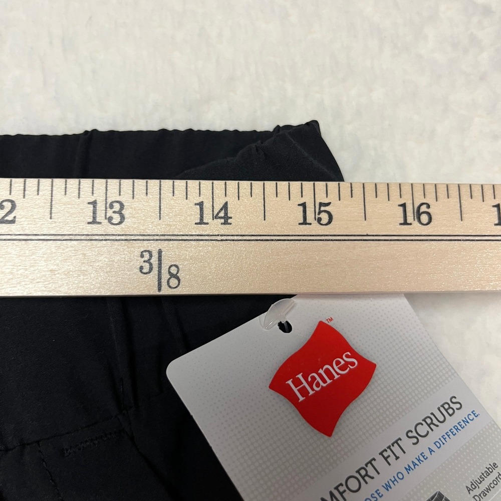 Hanes Scrub Pants Womens Medium Black Comfort Fit Jogger Cargo HSA101 Stretch - Picture 6 of 11